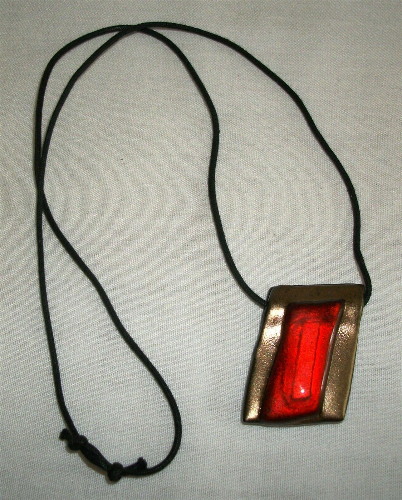 Vintage Modern Art Glass Pendant Necklace