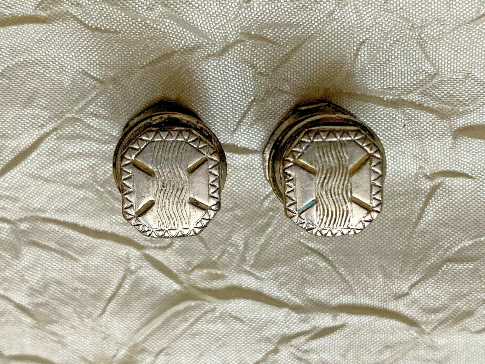 Antique Silver Men's Cufflinks - Kom-pek, Regt Do. 1cm