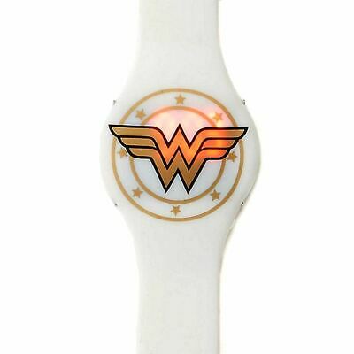 DC Wonder Woman White Gold Emblem LED Wristwatch - Justice League