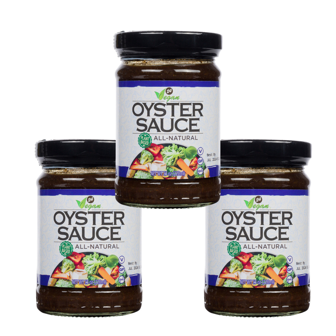 24 Vegan All Natural Non-GMO Vegan Oyster Sauce - NO MSG ADDED - 7.5oz - 3 PACK