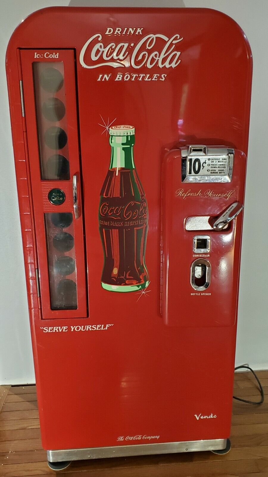 Vintage 1950's 1955 H81A Vendo 10 Cent Vending Machine Coca-Cola Coke AWESOME !!