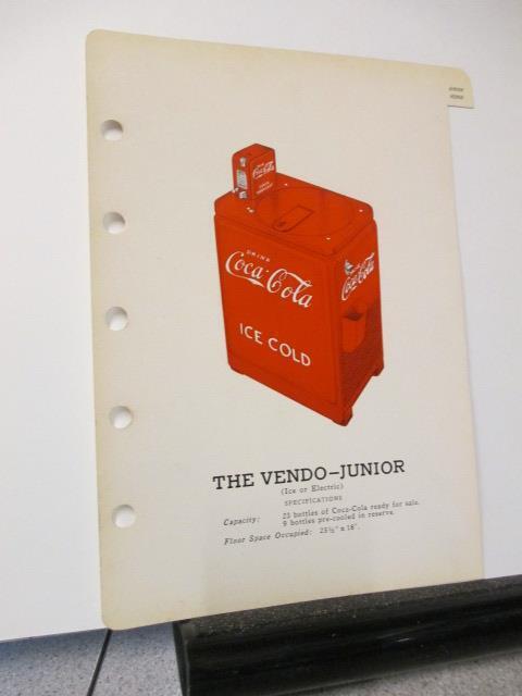 COCA COLA 1940 store salesman sample soda bottle vending machine cooler VENDO JR