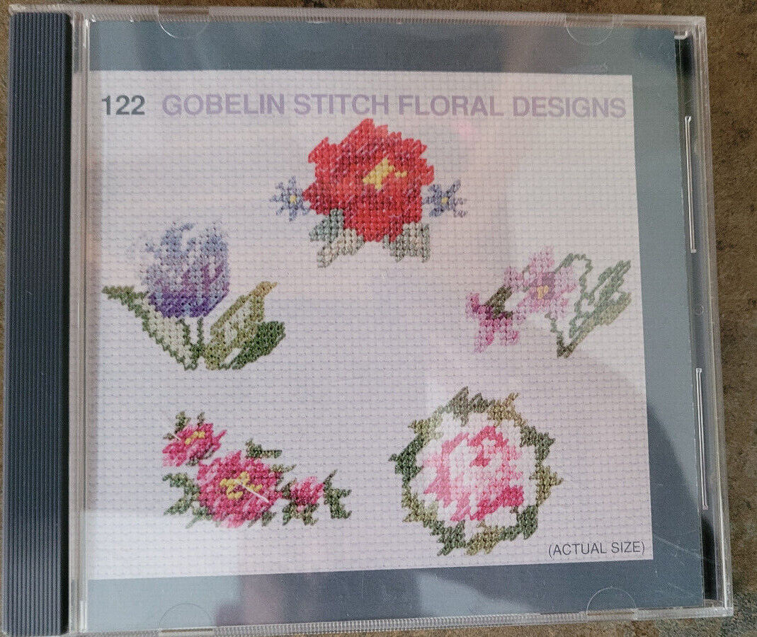 Janome Memory Card #122 Gobelin Stitch Floral Designs