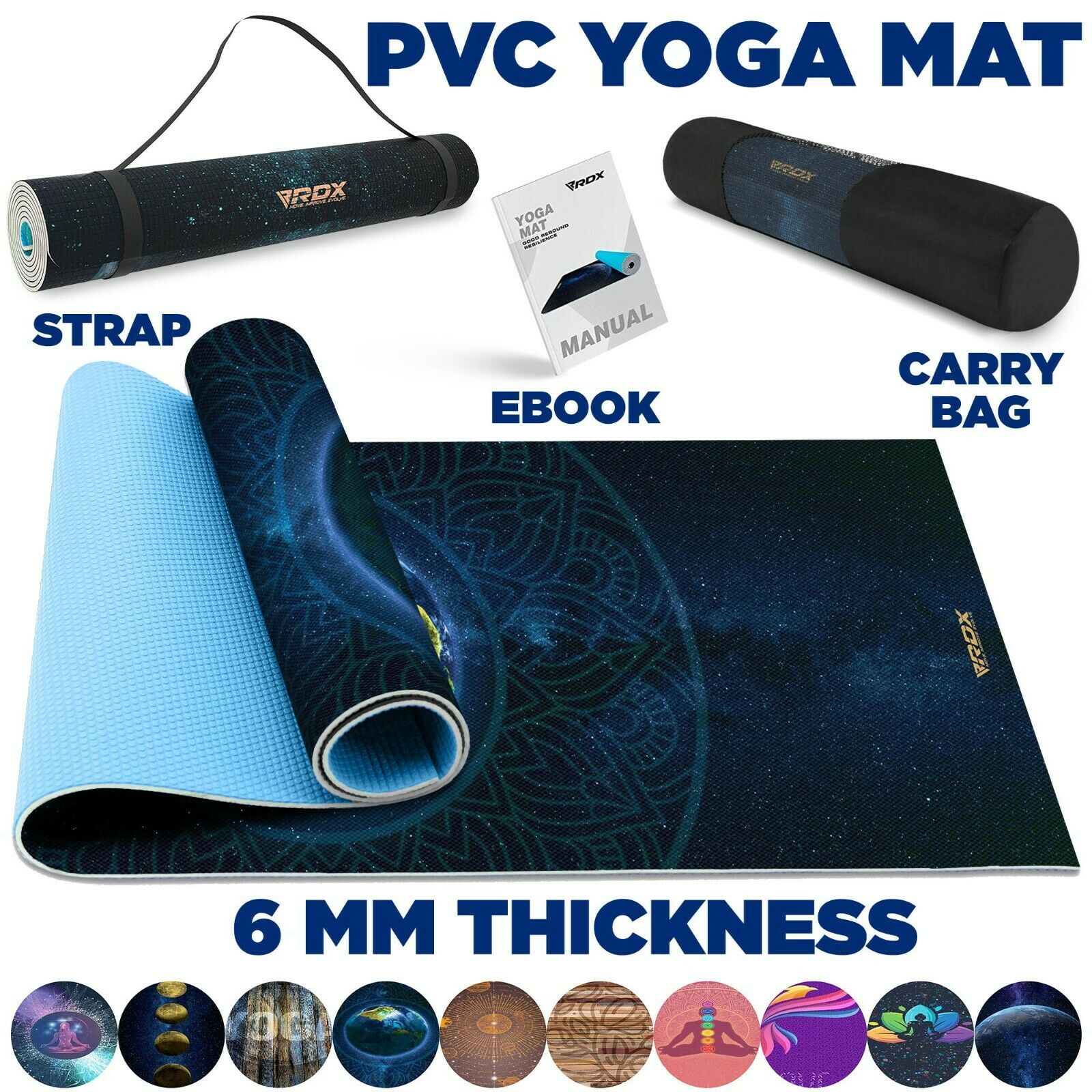 RDX Yoga Mat 6mm Thick Non Slip Pilates Gym Exercise Fitness Gymnastics