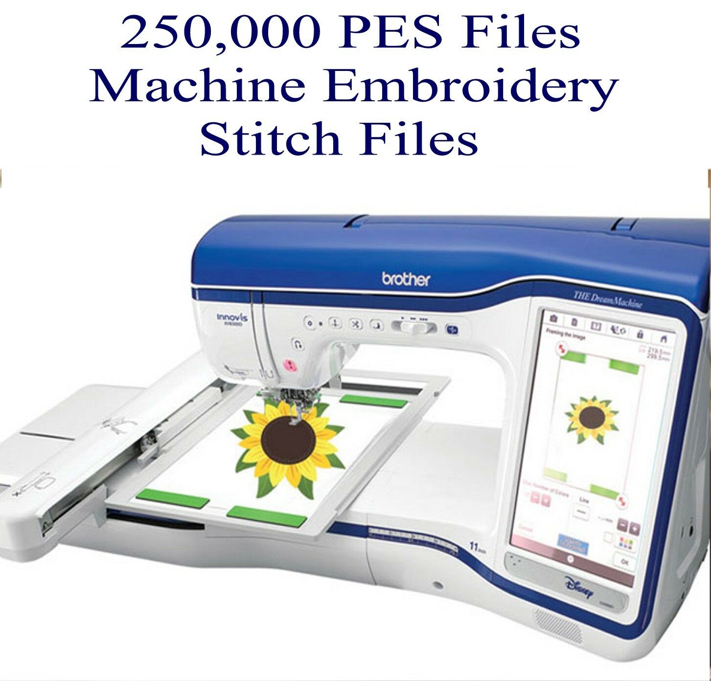 250,000 Files For  Pes Machine Embroidery Designs On Usb