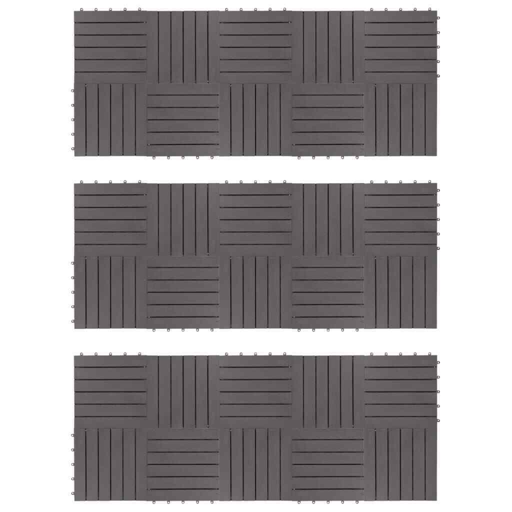 vidaXL Decking Tiles 30 pcs Gray Wash 11.8