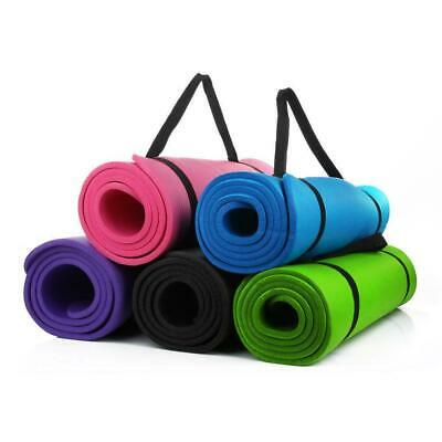 Extra Thick Non-slip Yoga Mat Pad Exercise Fitness Pilates W/ Strap 72" X 24"