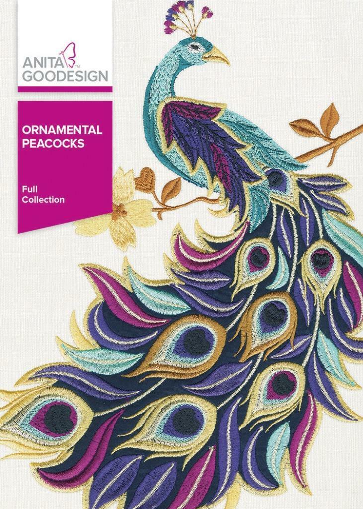 Ornamental Peacocks Anita Goodesign Embroidery Machine Design Cd