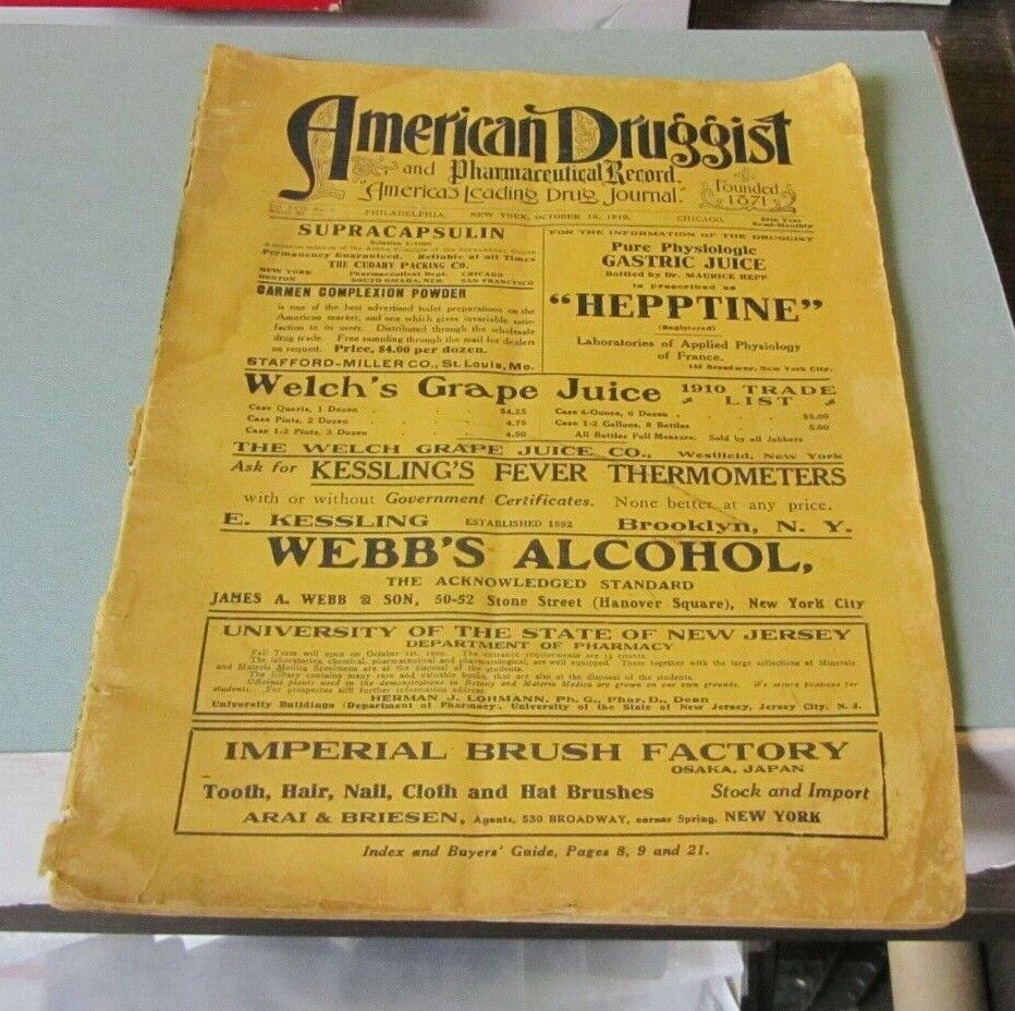 October 10 1910 American Druggist and Pharmaceutical Record Magazine Great Ads
