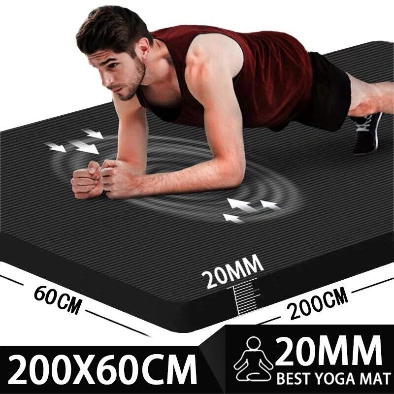 2 Meter Long Yoga Mat Home Gym Workout Pilates Aerobic Plank Thick Pad Fitness