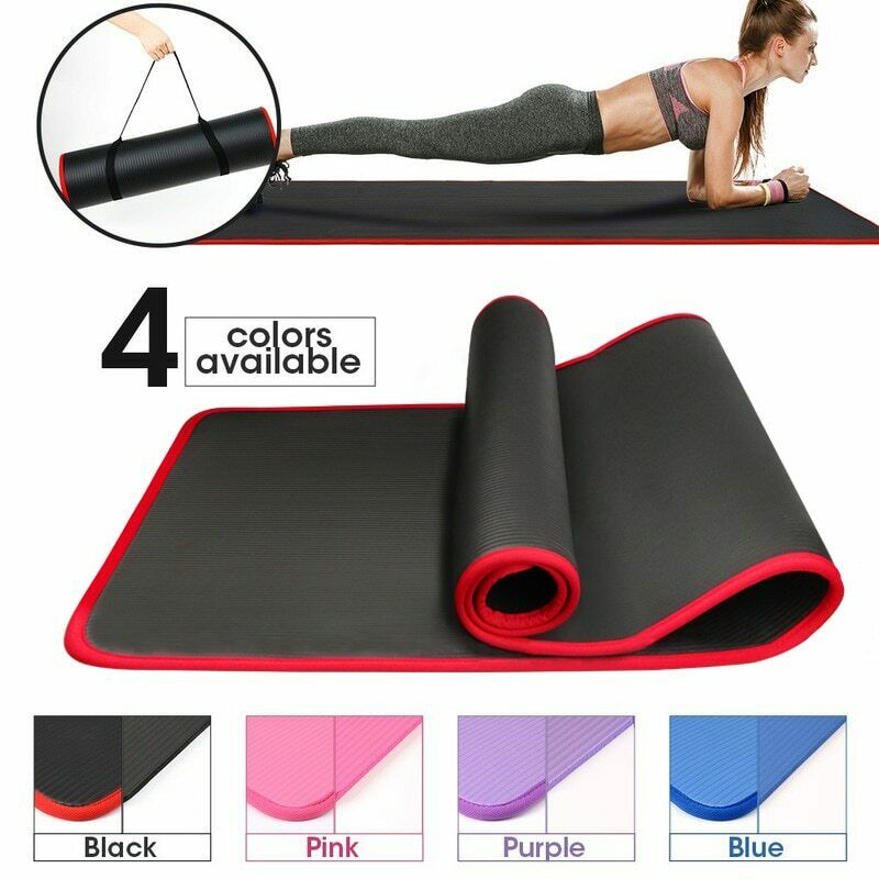 10mm Extra Thick 183cmx61cm Yoga Mats Nrb Non-slip Exercise Mat With Bandages