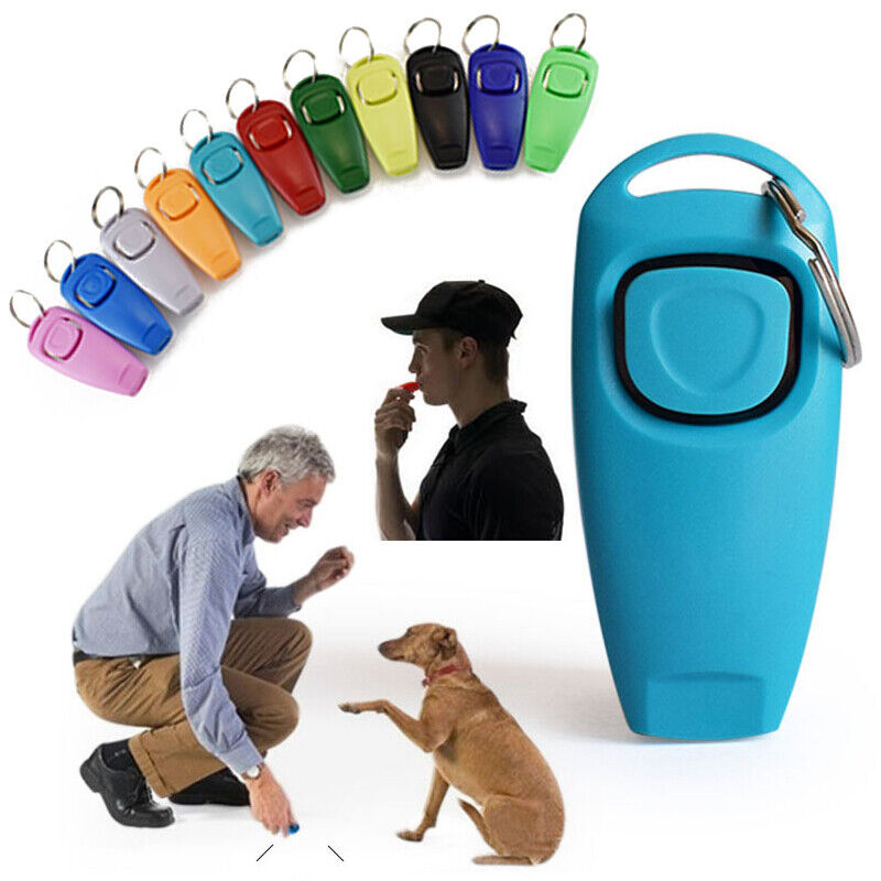 2x Pet Dog Training Whistle Clicker Pet Trainer Click Puppy Aid Guide Obedience&
