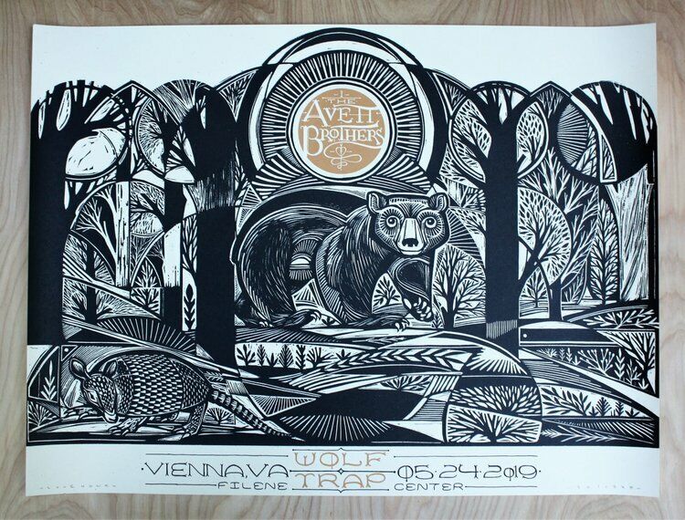 Avett Brothers Poster Wolf Trap Vienna, VA 5/24/19 Night 2