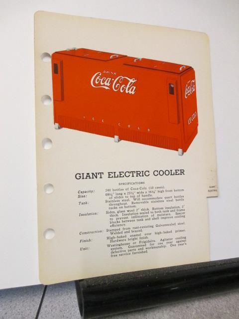 COCA COLA 1940 store salesman sample soda bottle vending machine cooler GIANT EL