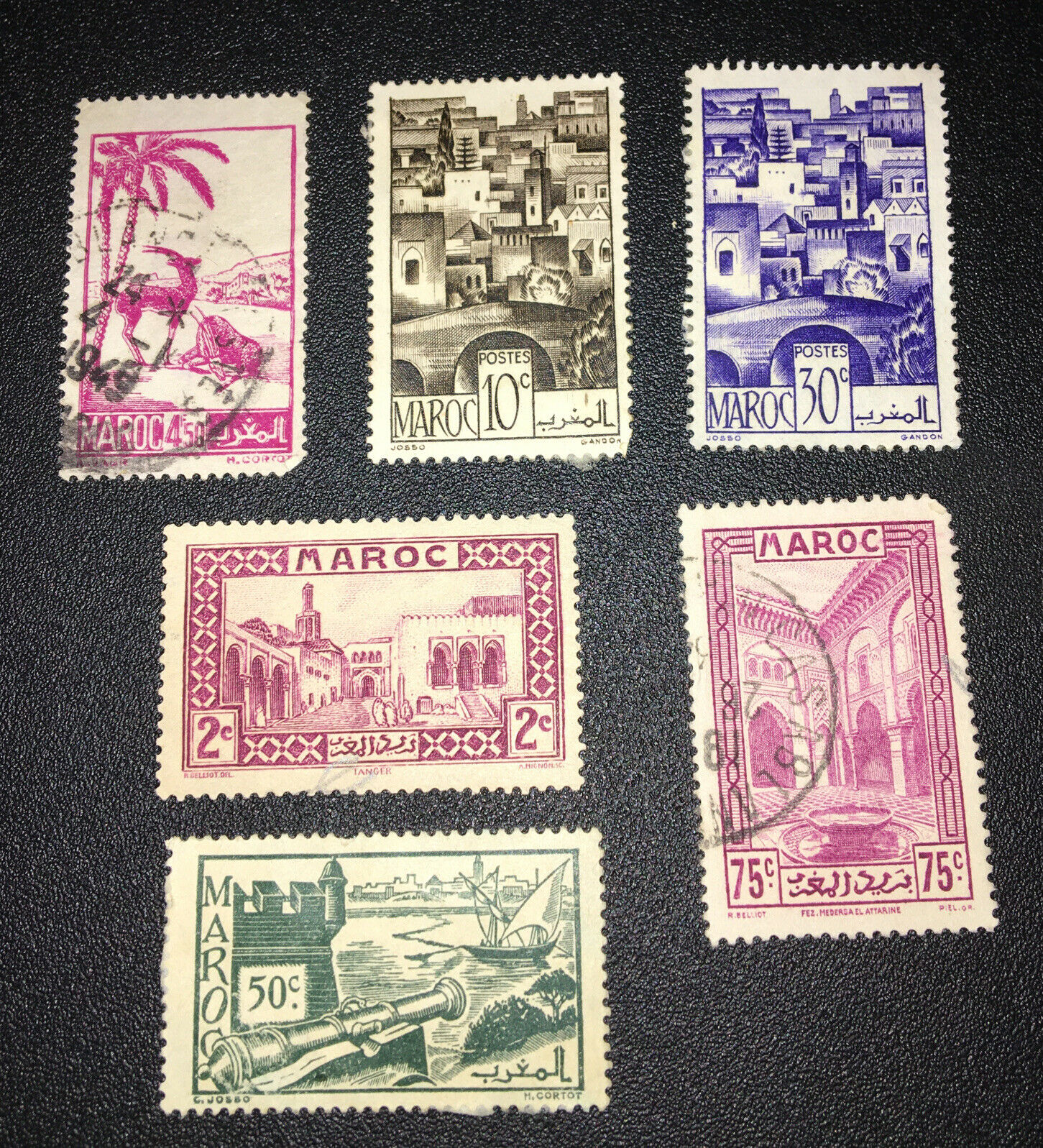 Morocco Stamps. Used. Sc#s 125,137,200,212,221 & 236. See Photos.