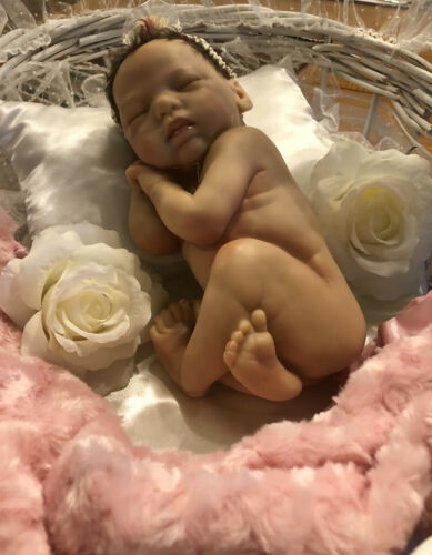 Ashton Drake bundle of love baby doll w/wicker bassinet Lifelike W/ Blanket Girl