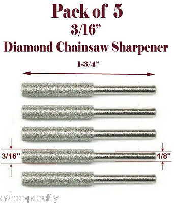 Pc 3/16" Diamond Chainsaw Sharpener Burr Stone File For Poulan Greenworks