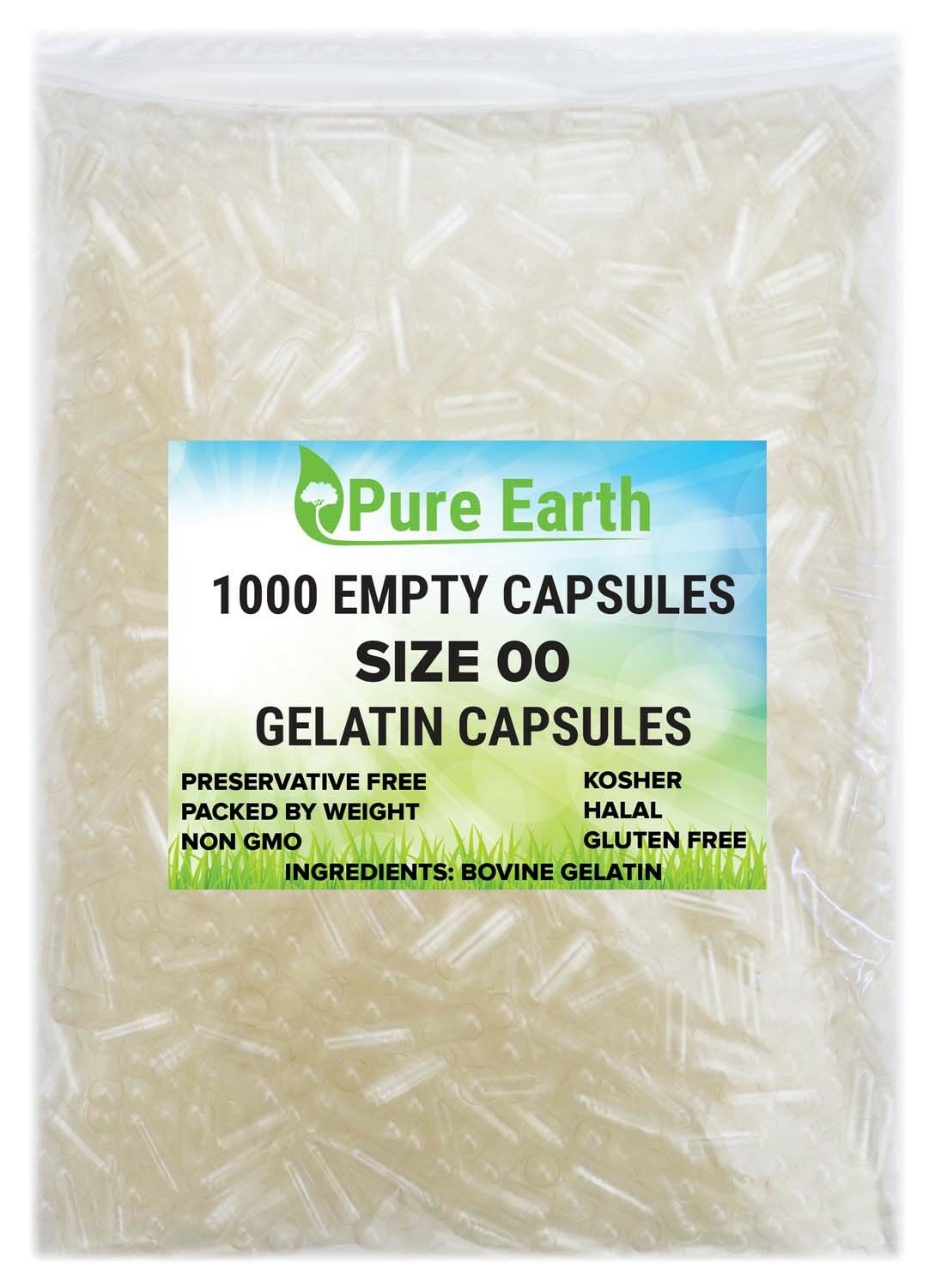 Empty Capsules Sizes 000 00 0 1 2 3 4 Kosher/Halal Vegetarian Gelatin Free Ship