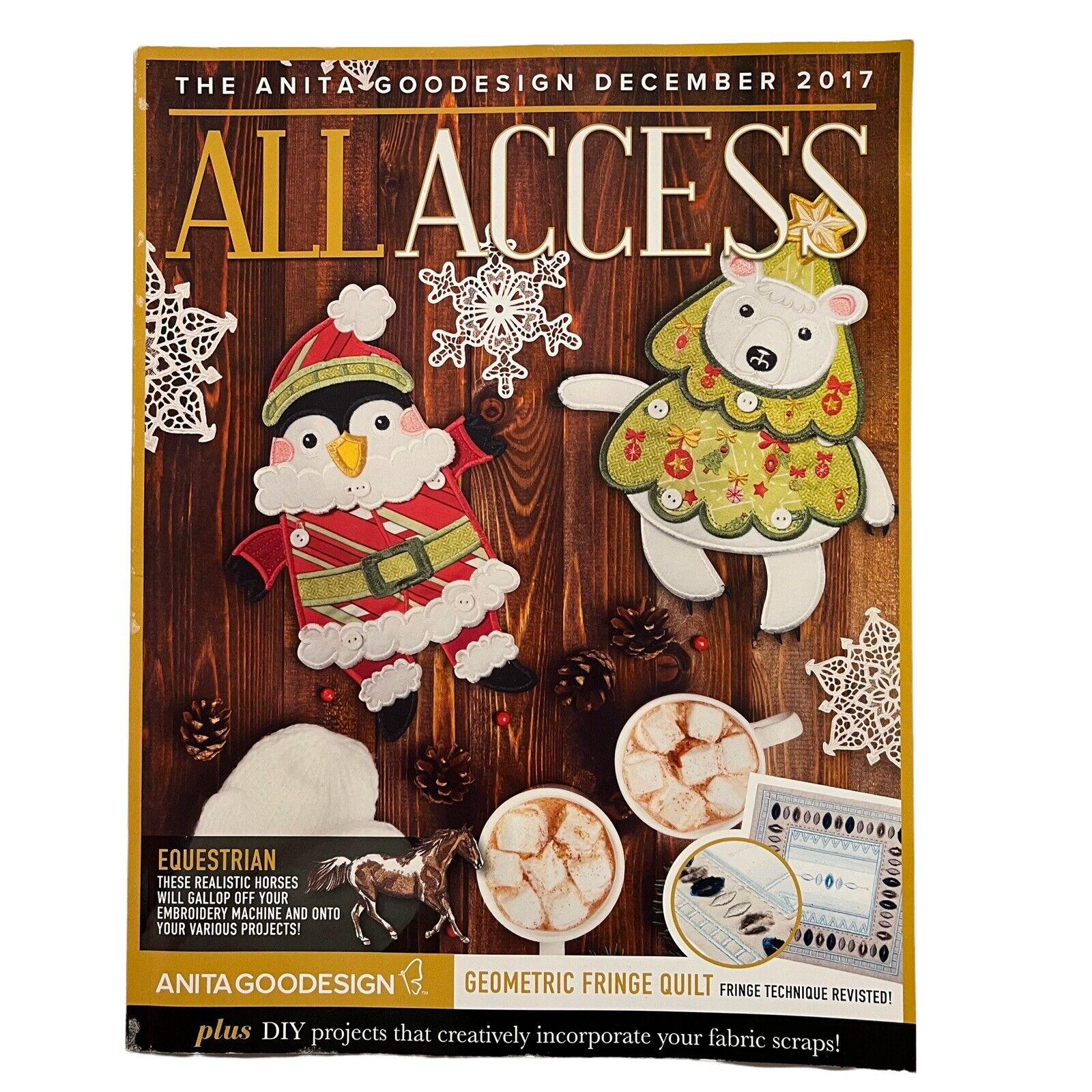 Anita Goodesign All Access December 2017 Machine Embroidery Book + Cd Horses