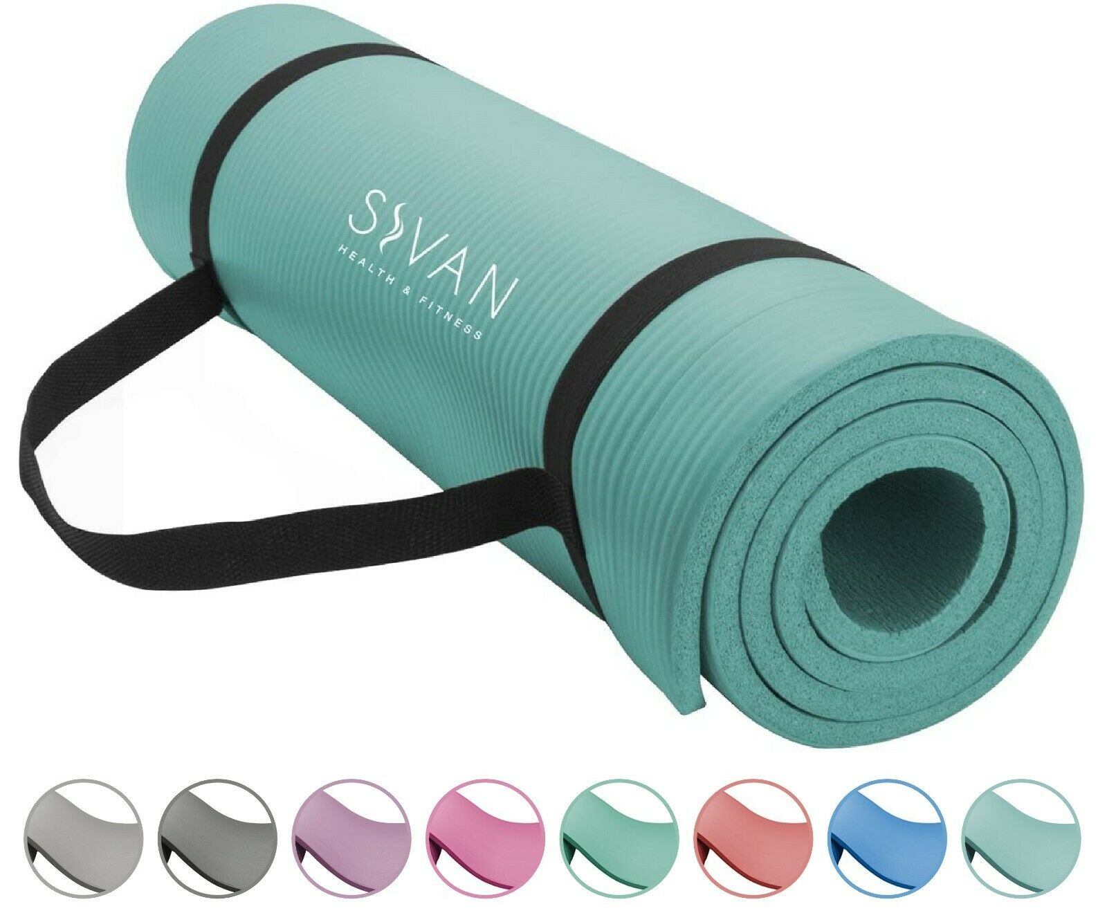 Sivan Health & Fitness Yoga Mat - 1/2" Thick, 71" Inch Long - Nbr Comfort Foam