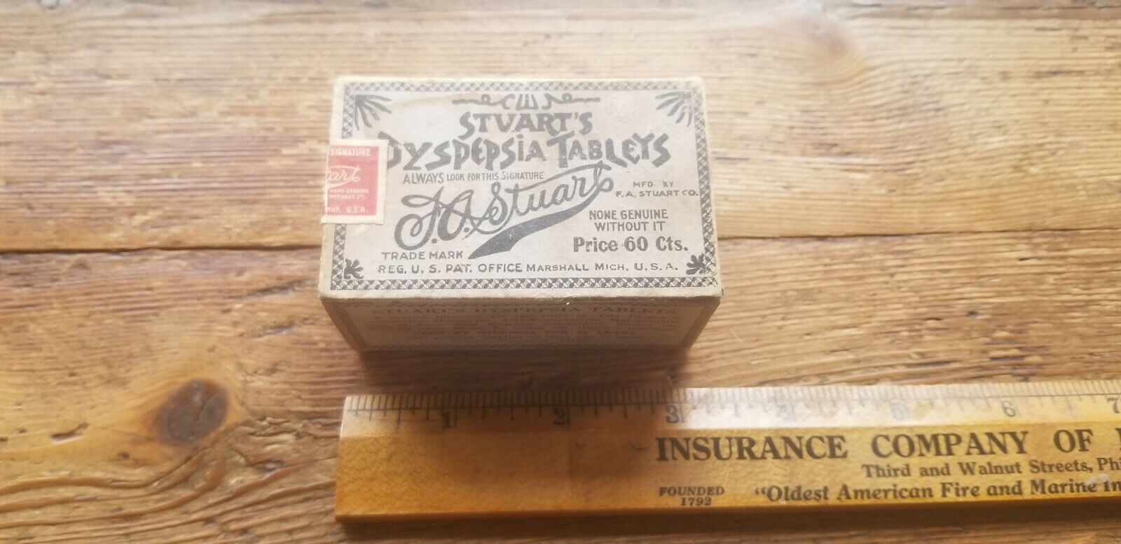 Rare Vintage Stvarts Dyspepsia Tablets Cardboard Box!