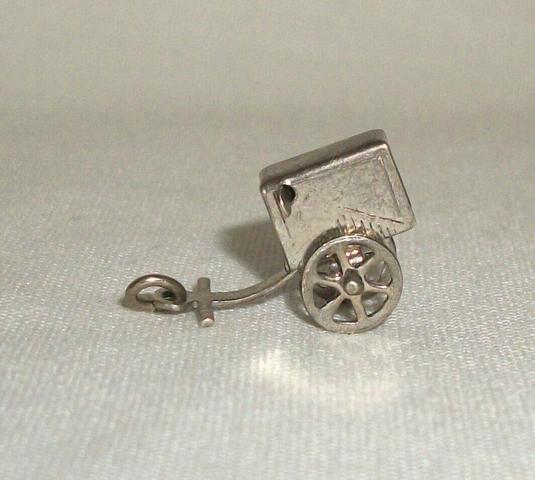 Vintage Sterling Silver Charm Miniature Cart