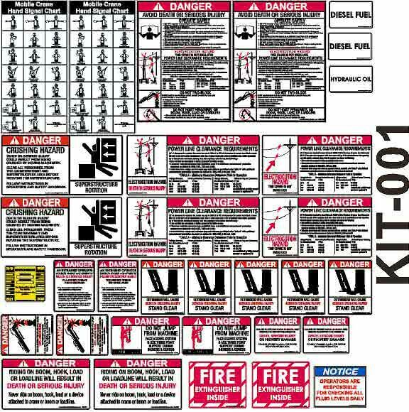 Crane and Boom Truck Safety Sticker Kit