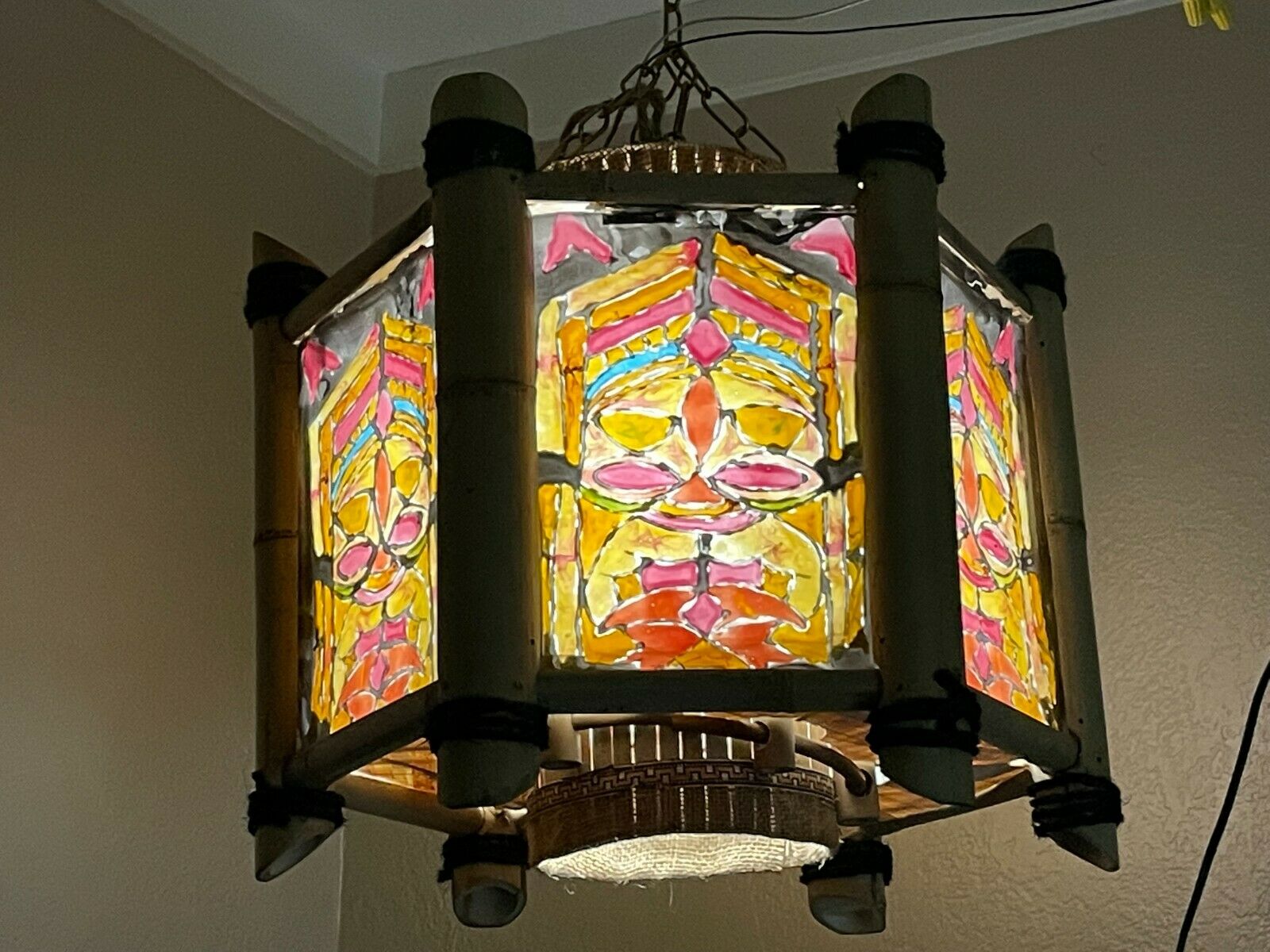 Orchids Of Hawaii Tiki Light Swag Bamboo Chandelier Hanging Ceiling Lamp