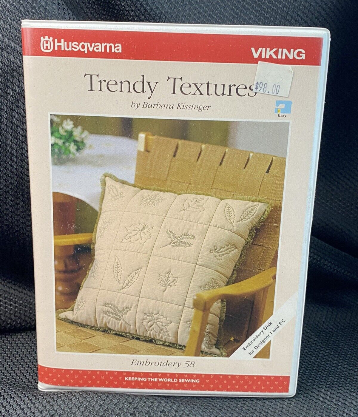 Husqvarna Viking Embroidery Disk #58 Trendy Textures 2 Disks Booklet 2002
