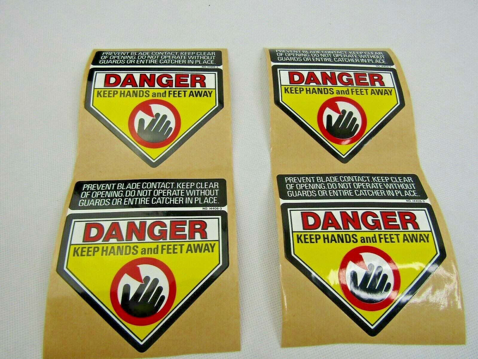 Danger Keep Hands & Feet Away -  Decal Pack/4