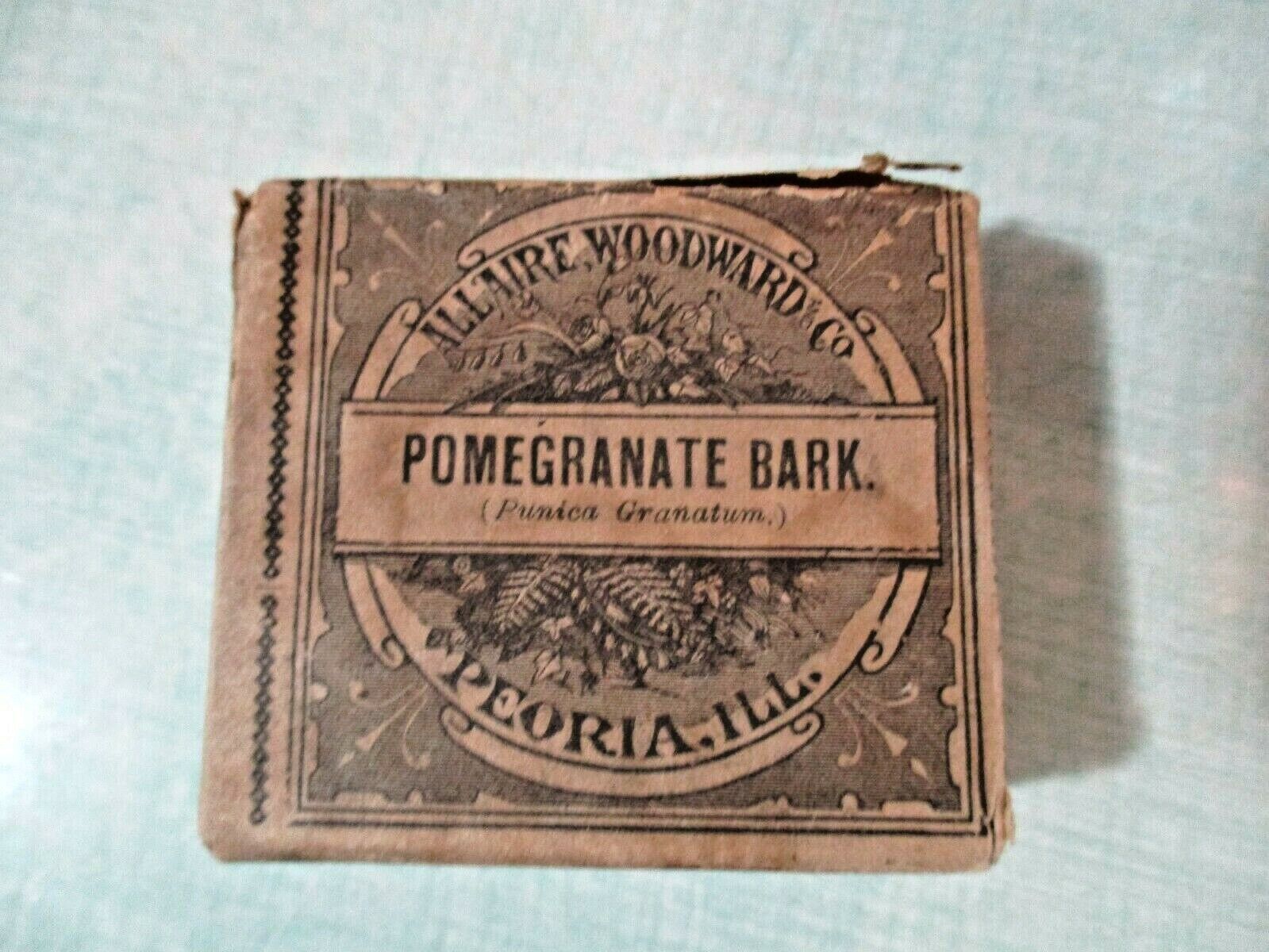 ANTIQUE 1900'S ALLAIRE WOODWARD & CO. POMEGRANATE BARK~PEORIA,ILL~UNUSED