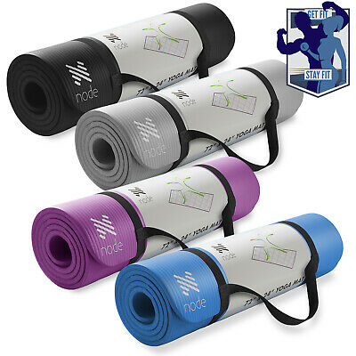 72" X 24" Exercise Yoga Mat 1/2" Thick W/ Carry Strap - Pilates Fitness