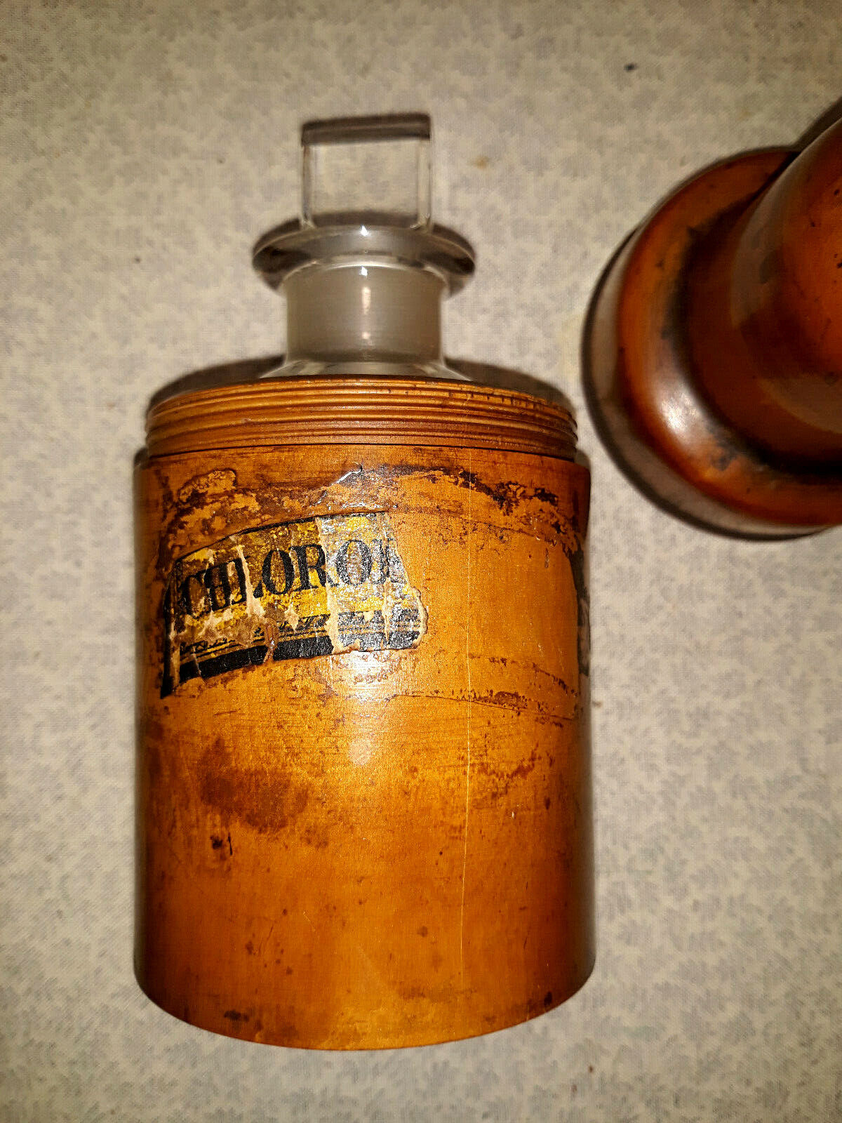 **sale** S. Maw Son & Thompson London Treenware Boxwood & Apoth. Bottle C. 1850