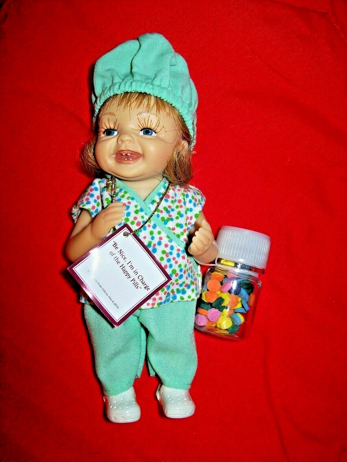 Ashton Drake/ Cheryl Hill Resin Doll "be Nice I'm In Charge Of The Happy Pills"