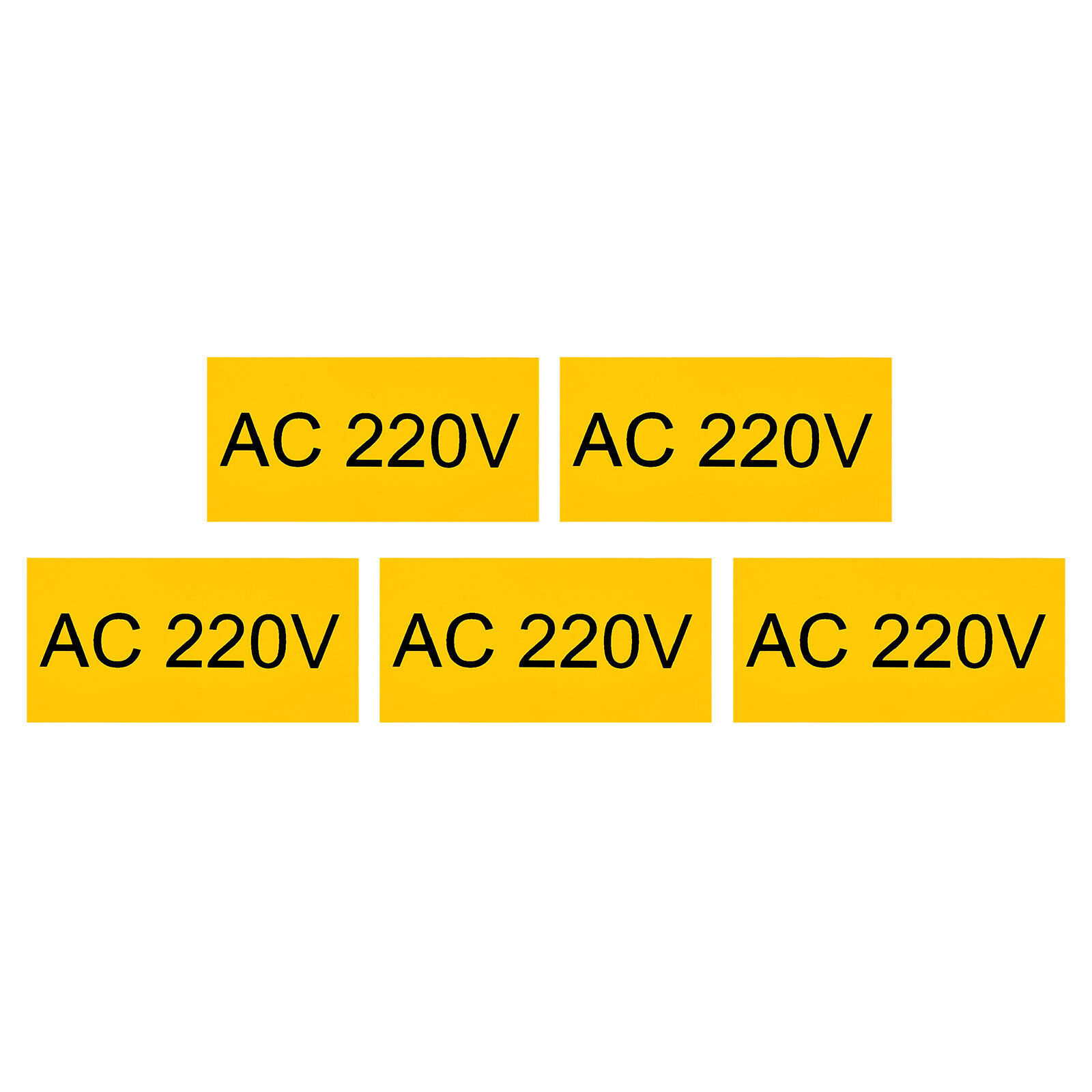 Square Voltage Warning Sign Self Adhesive 30 X 60mm,ac220v Words, 5pcs