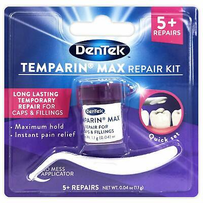 6 Pack - Dentek Temparin Max Lost Tooth Filling & Loose Cap Repair 1 Each